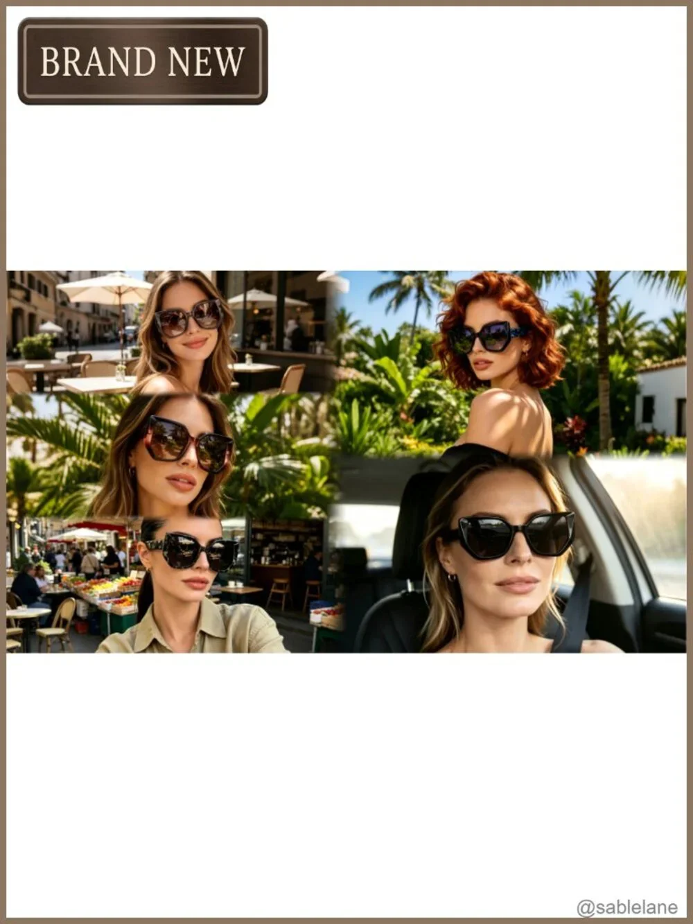 Oversized Hexagon Sunglasses Women Polarized UV400 Protection TR90 Acetate